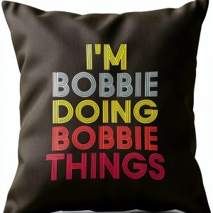 Bobbie Name Customized Retro Text Polyester Pillow Cover-0
