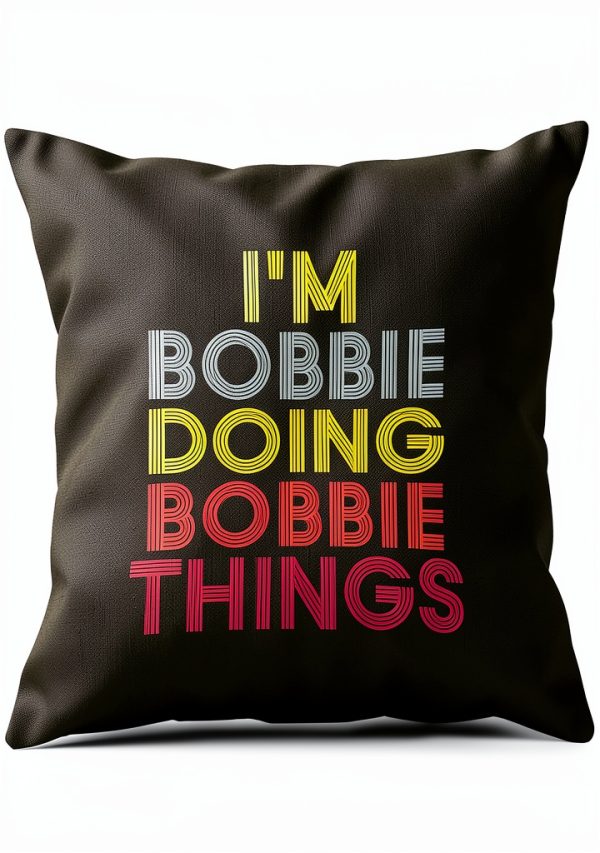 Bobbie Name Customized Retro Text Polyester Pillow Cover-0