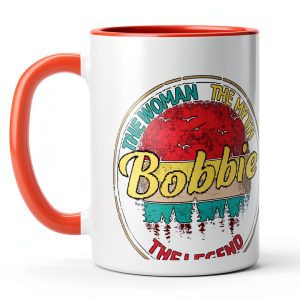 Teeschase Bobbie Personalized Ceramic Mug Orange White 11oz-0