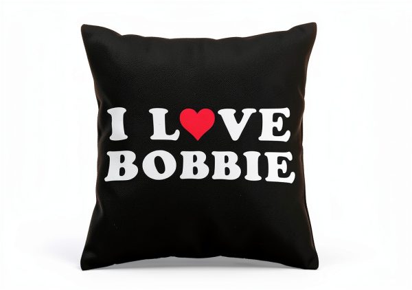 I Love Bobbie Throw Pillow Polyester Matching Couple Gift-2