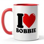 I heart Bobbie design ceramic mug dishwasher safe 11 ounces-0