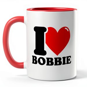 I heart Bobbie design ceramic mug dishwasher safe 11 ounces-0