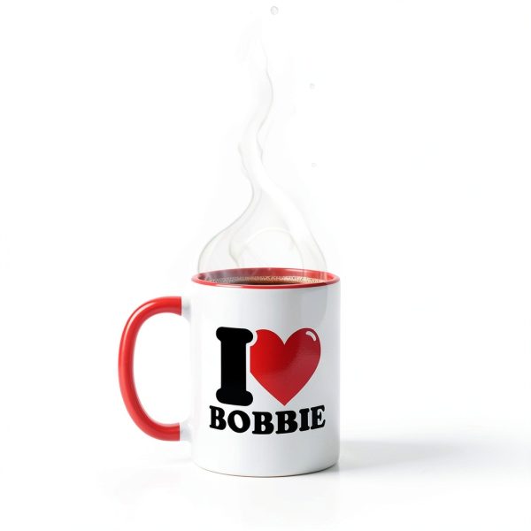 I heart Bobbie design ceramic mug dishwasher safe 11 ounces-2
