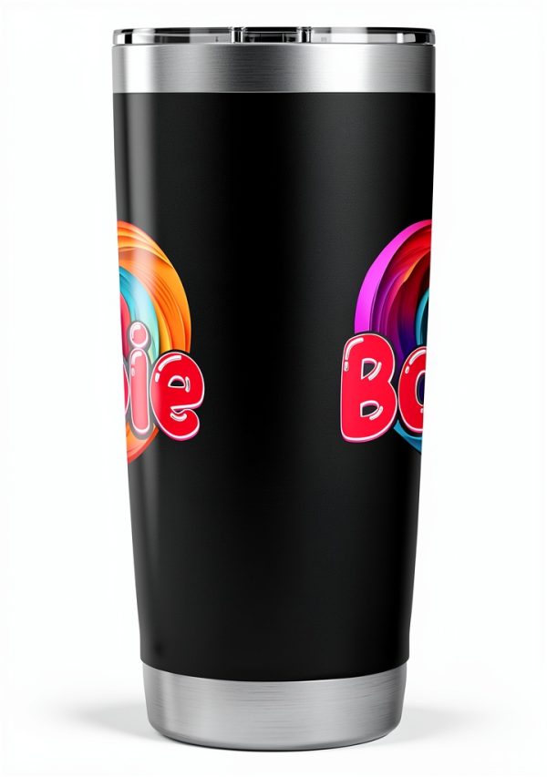 Bobbie Personalized Heart Mug 20oz Black Insulated Stainless-1