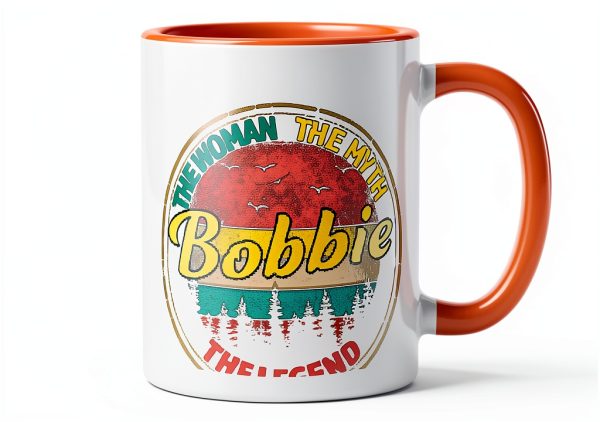 Teeschase Bobbie Personalized Ceramic Mug Orange White 11oz-1