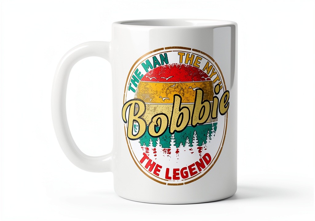 Bobbie personalized ceramic mug with glossy finish and two-tone design