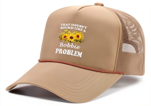 Personalized Floral First Name Womens Sunflower Trucker Hat-0