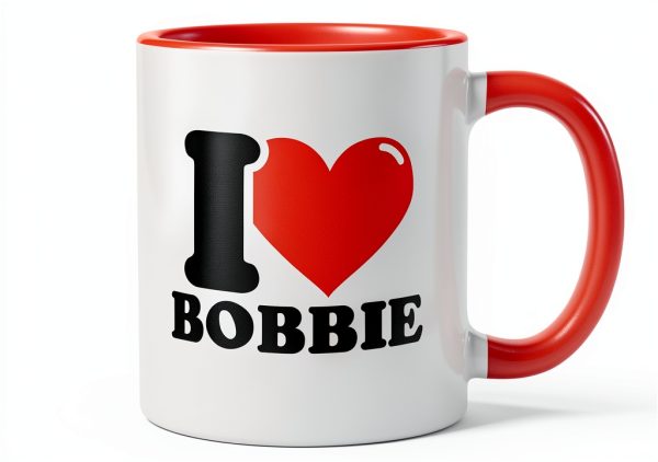 I heart Bobbie design ceramic mug dishwasher safe 11 ounces-1