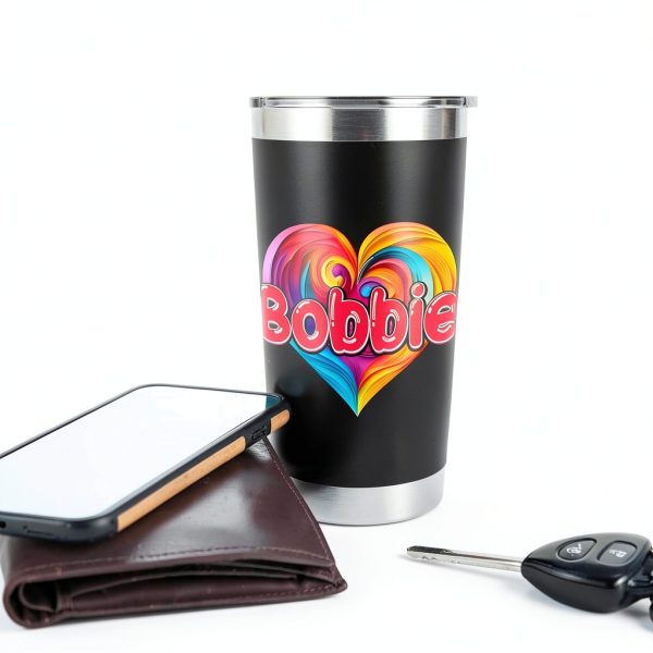 Bobbie Personalized Heart Mug 20oz Black Insulated Stainless-6