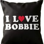 I Love Bobbie Throw Pillow Polyester Matching Couple Gift-0