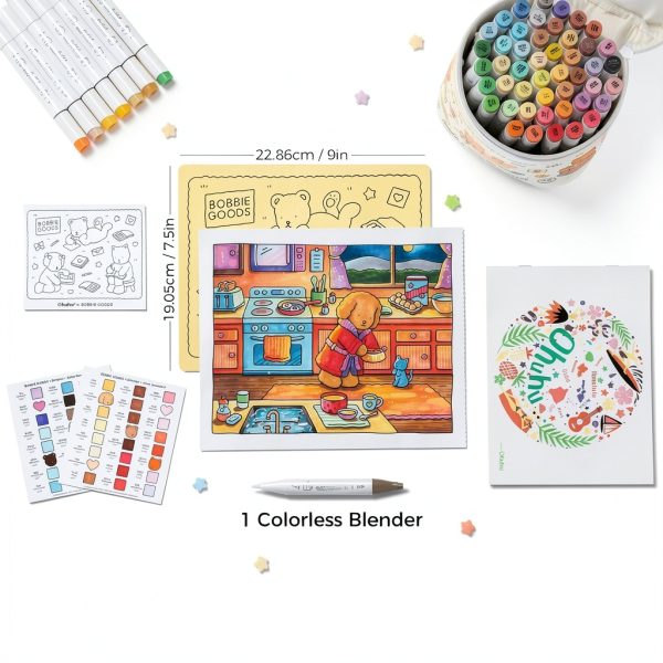 Ohuhu Alcohol Markers Brush Fine Tip 48 Colors Blender-7