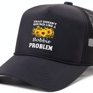 Personalized Floral Sunflower Trucker Hat Women Retro Design-0