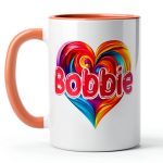Unique Named Personalized Heart Tees Bobbie Ceramic Mug-0