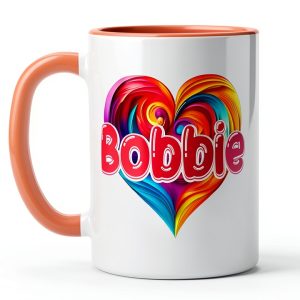 Unique Named Personalized Heart Tees Bobbie Ceramic Mug-0