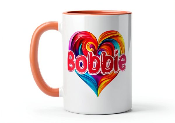 Unique Named Personalized Heart Tees Bobbie Ceramic Mug-0