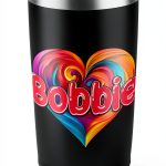 Bobbie Personalized Heart Mug 20oz Black Insulated Stainless-0