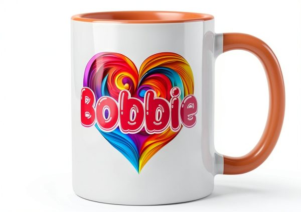 Unique Named Personalized Heart Tees Bobbie Ceramic Mug-1