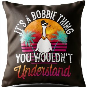 Bobbie Name Retro Throw Pillow 100 Polyester Square Design-0