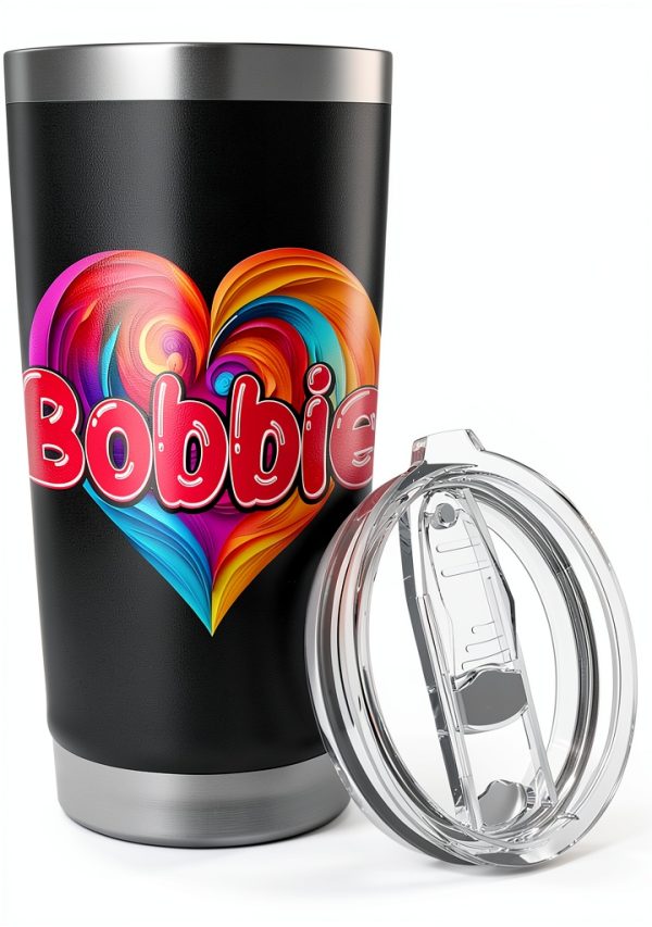 Bobbie Personalized Heart Mug 20oz Black Insulated Stainless-4