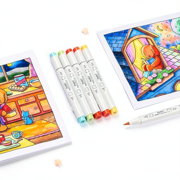 Ohuhu Alcohol Markers Brush Fine Tip 48 Colors Blender-6