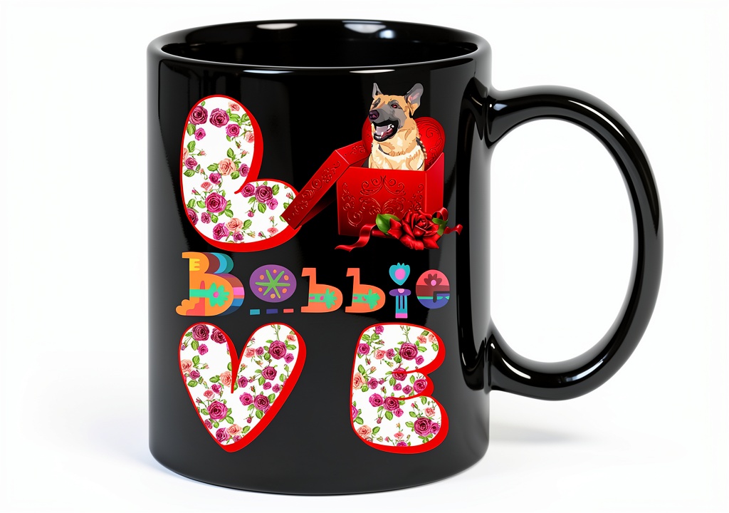 'Genesis Katalina Love Mug showing love theme design on white ceramic'