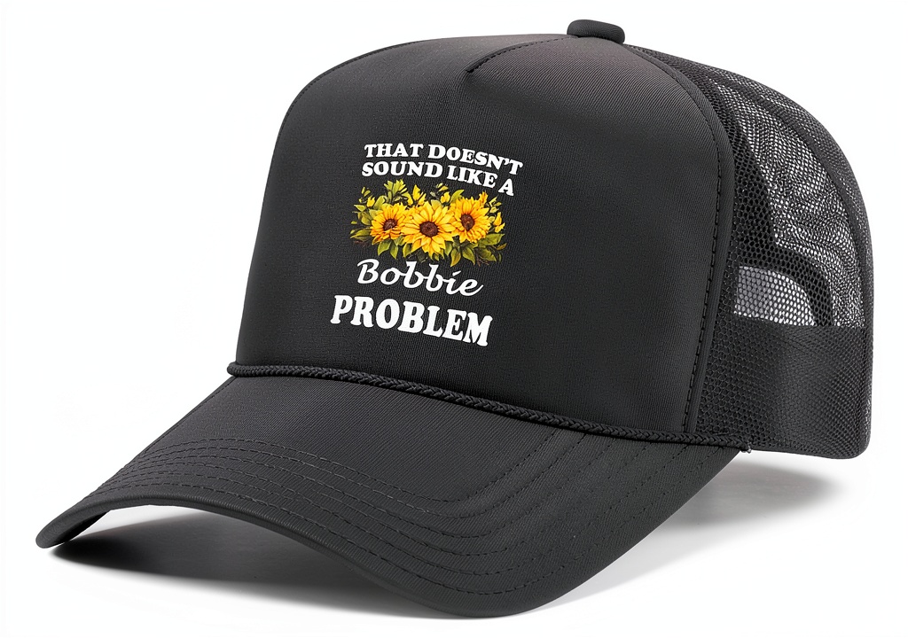 Personalized Floral Sunflower Trucker Hat in various colors