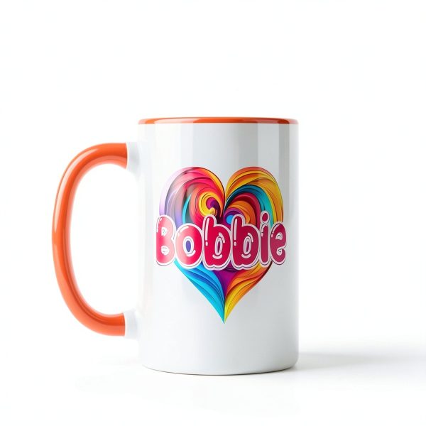 Unique Named Personalized Heart Tees Bobbie Ceramic Mug-2
