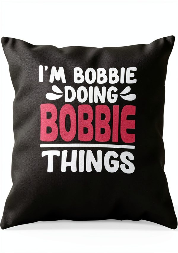 Funny Bobbie Personalized Throw Pillow 18x18 Multicolor Square-0