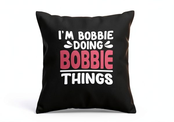 Funny Bobbie Personalized Throw Pillow 18x18 Multicolor Square-2