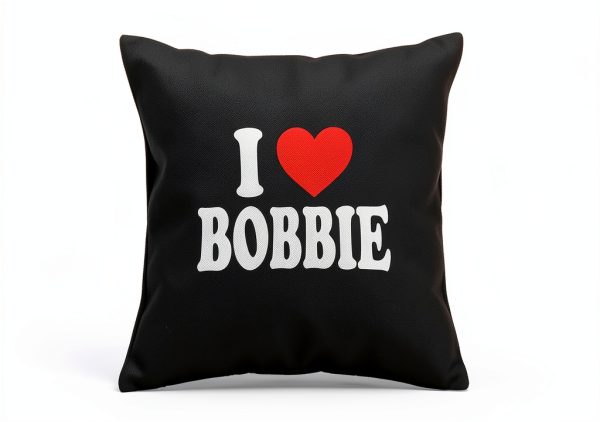 I HEART LOVE BOBBIE Throw Pillow 18x18 Multicolor 100% Spun Polyester-2