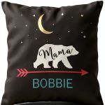 Mama Bear Bobbie Personalized Throw Pillow 16x16 Retro Square-0