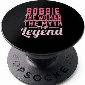 PopSockets Bobbie Personalized PopGrip Black Expandable Wireless-0