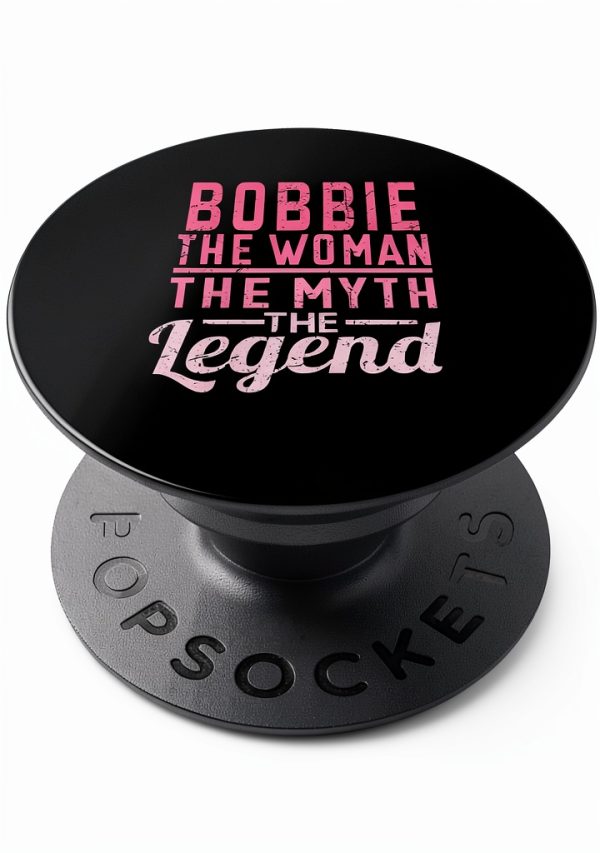 PopSockets Bobbie Personalized PopGrip Black Expandable Wireless-0