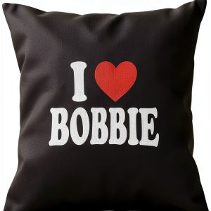 I HEART LOVE BOBBIE Throw Pillow 18x18 Multicolor 100% Spun Polyester-0