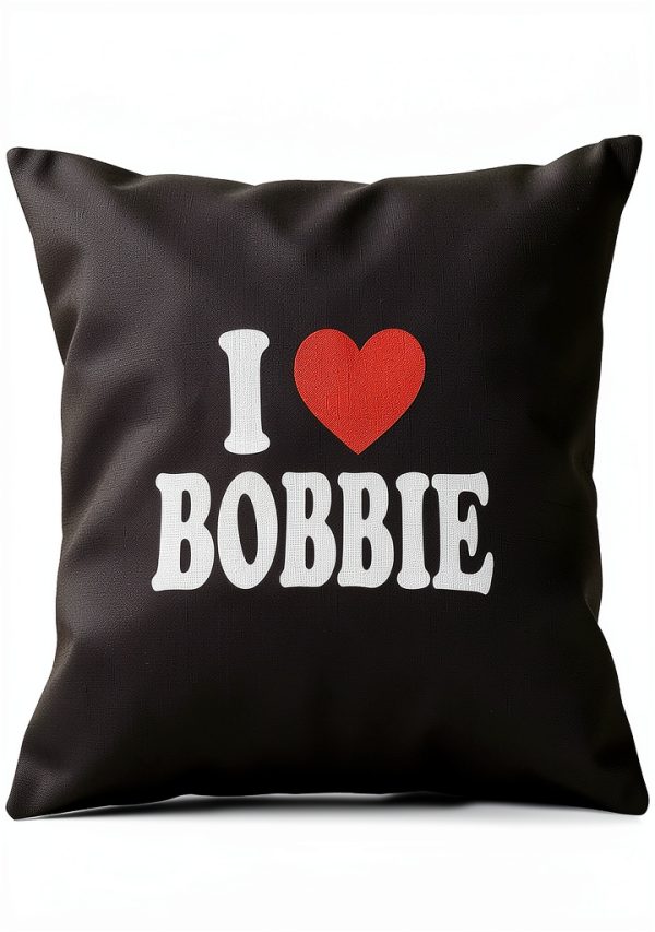 I HEART LOVE BOBBIE Throw Pillow 18x18 Multicolor 100% Spun Polyester-0