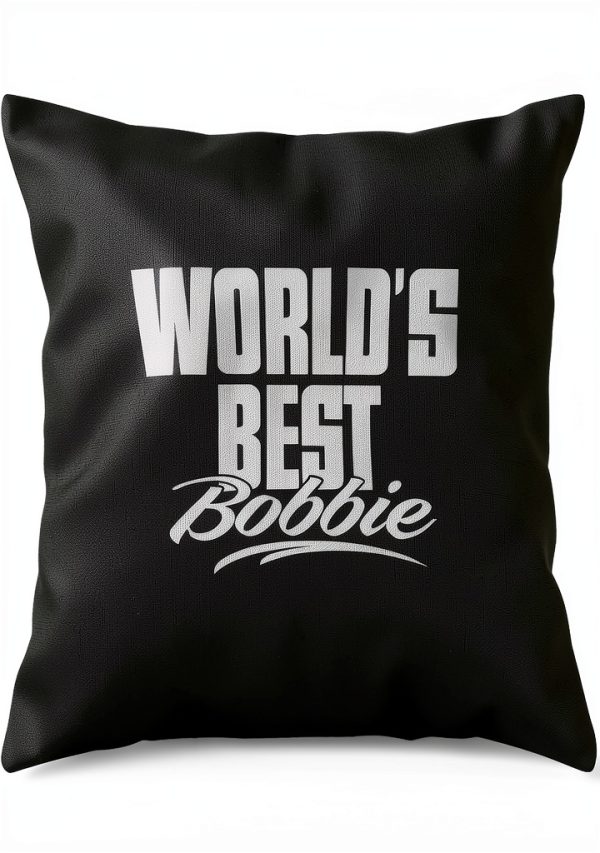 World's Best Bobbie Throw Pillow by Bobbie Designs 18x18 Multicolor-0