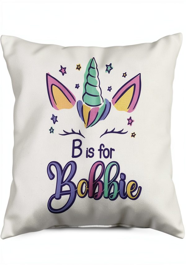 First Name Bobbie Personalized B Is For Bobbie Throw Pillow-0