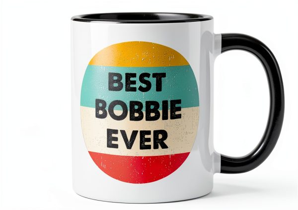 Bobbie Name Ceramic Mug, Black/White-1