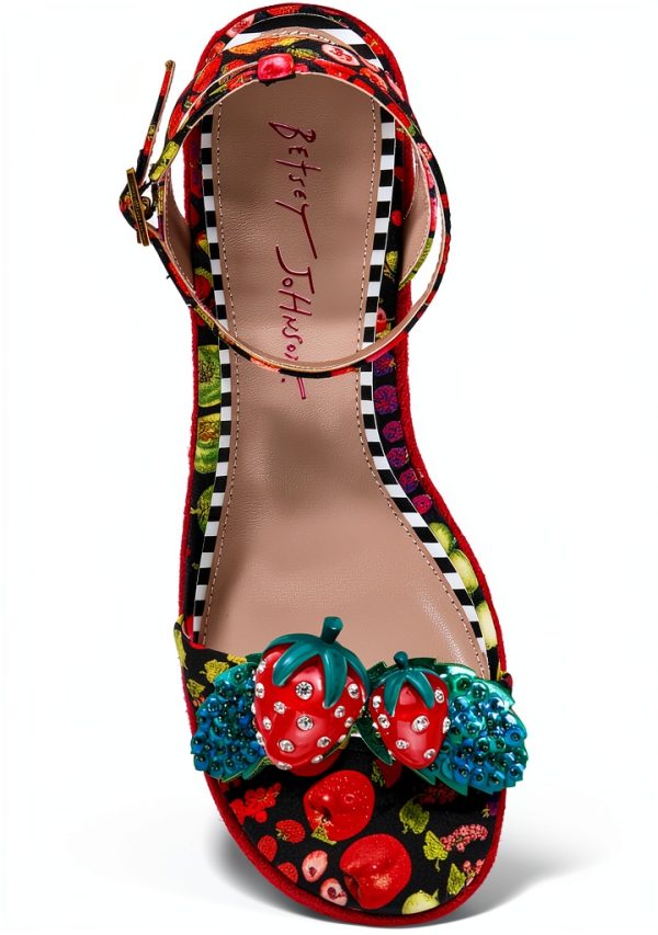 Betsey Johnson Women's Bobbie Platform Sandals Black Multi Size 8-4