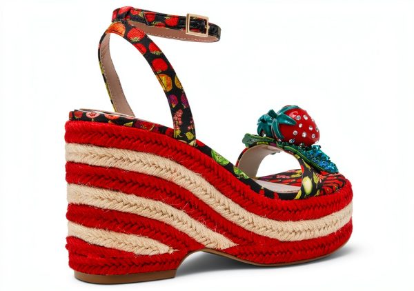Betsey Johnson Women's Bobbie Platform Sandals Black Multi Size 8-6