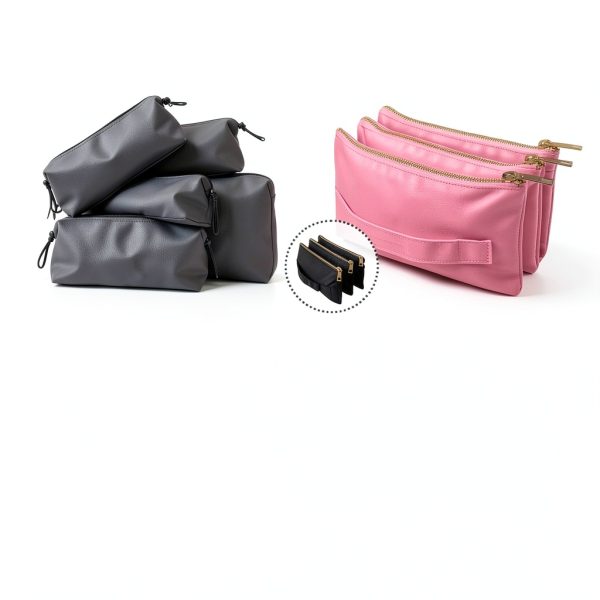 Accordion Travel Makeup Bag BOBBIE 6x9 3-Compartment Water-Resistant-2