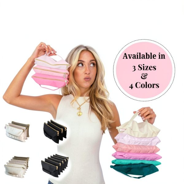 Accordion Travel Makeup Bag BOBBIE 6x9 3-Compartment Water-Resistant-5