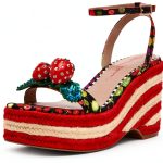 Betsey Johnson Women's Bobbie Platform Sandals Black Multi Size 8-0