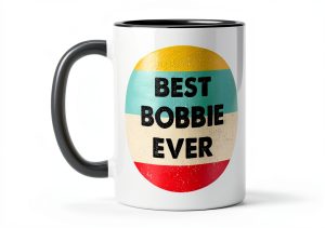 Bobbie Name Ceramic Mug, Black/White-0