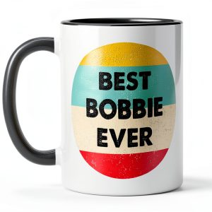 Bobbie Name Ceramic Mug, Black/White-0