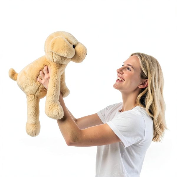 Weighted Stuffed Animal Yellow Dog Pillow 24" 4.5lb Bobbie & Laxi-3