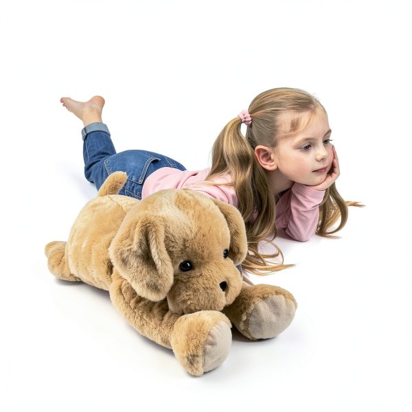 Weighted Stuffed Animal Yellow Dog Pillow 24" 4.5lb Bobbie & Laxi-4
