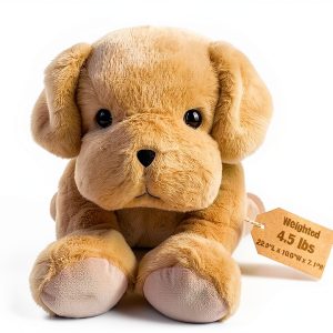 Weighted Stuffed Animal Yellow Dog Pillow 24" 4.5lb Bobbie & Laxi-0